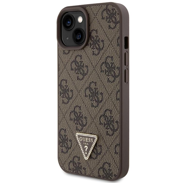 Guess case for iPhone 15 Plus 6,7" GUHCP15MP4TDSCPW brown hardcase Crossbody 4G Metal Logo