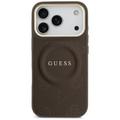Guess iPhone 17 Pro -suojakuori HC MAGSAFE PU W/ PEONY HOT STAMP ruskea