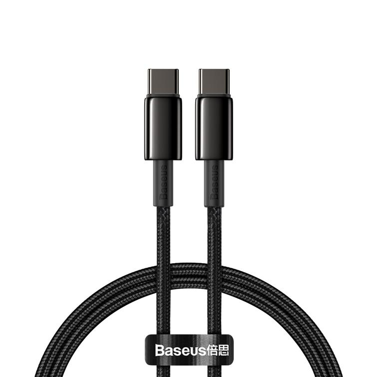 Baseus-kaapeli Tungsten PD USB-C - USB-C 1,0 m musta 100W