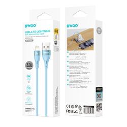 BWOO USB-kaapeli - Lightning 1m 3A Minimalistinen silikoni Sininen X280L