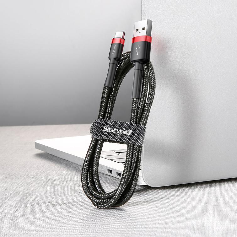 Baseus-kaapeli Cafule USB - USB-C 2,0 m 2A puna-musta