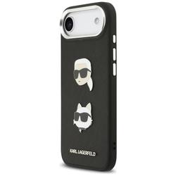 Karl Lagerfeld FW Grained Karl & Choupette Heads Pins & Logo -suojakuori iPhone Airille, musta