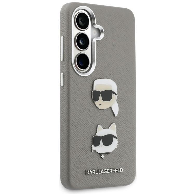 Karl Lagerfeld case Saffiano Double Heads Metal for Samsung Galaxy S26 silver