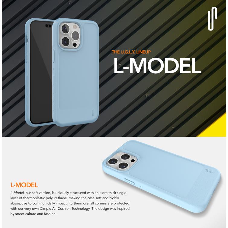 Ruma kuminen L-muotoinen suojakuori iPhone 15 Plus 6,7":lle, musta