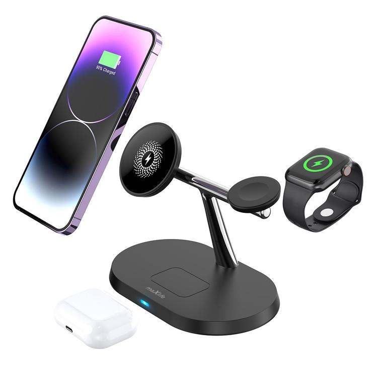 Maxlife MXWC-03 magneettinen langaton laturi 15W musta 3in1