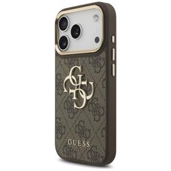 Guess 4G Big 4G Classic Logo Big Strap Metal Buttons -suojakuori iPhone 17 Prolle, ruskea