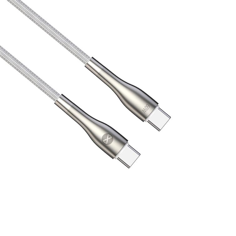 Forever Sleek -kaapeli USB-C - USB-C 1,0 m 60W valkoinen