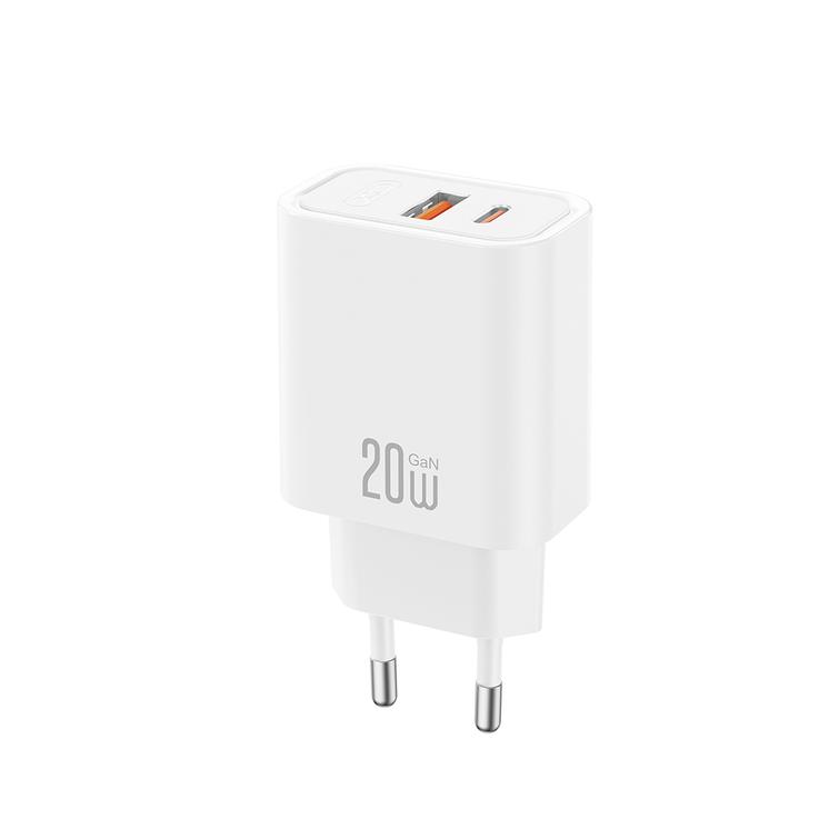XO sein&auml;laturi CE40 PD 20W 1x USB-C 1x USB Valkoinen
