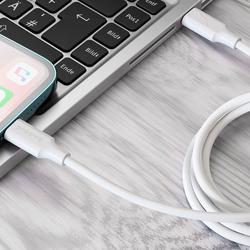 Proove kaapeli Raidallinen Silikoni USB-C - Lightning 1m 3A valkoinen