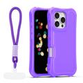 Safepop case with strap for iPhone 16 Pro 6,3" purple