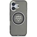 Guess Hardcase MagSafe IML Metal Mountain Logo -suojakuori iPhone 16 6,1":lle, musta