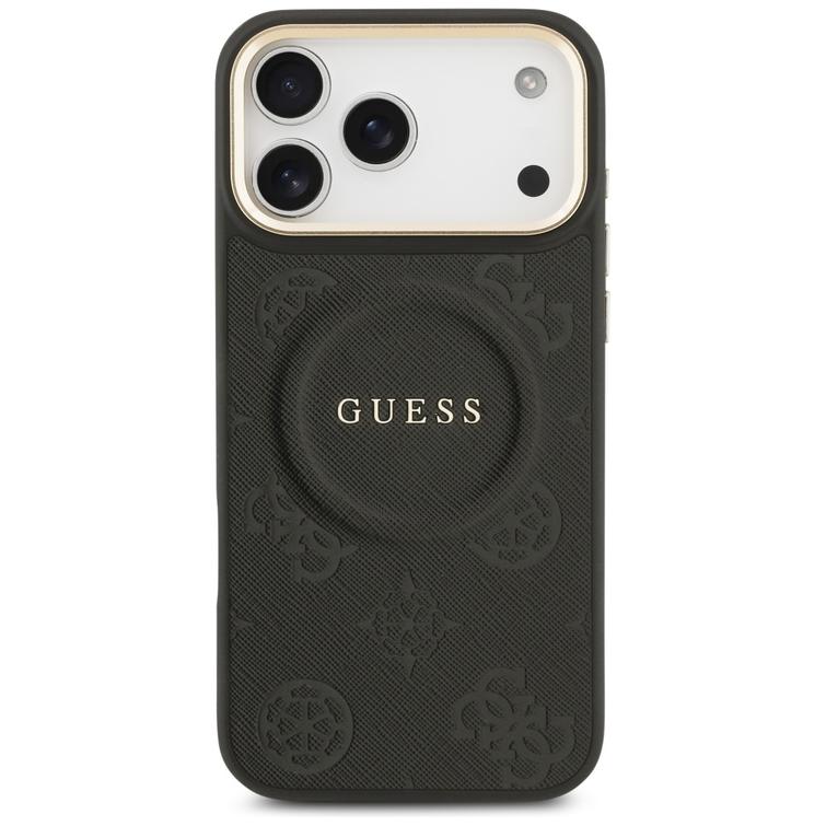 Guess iPhone 17 Pro Max -suojakuori HC MAGSAFE PU -suojakuorella, musta