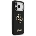 Guess Silicone Big 4G Script -suojakuori iPhone 17 Prolle, musta