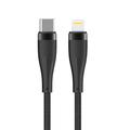 Maxlife MXUC-08 USB-C - Lightning-kaapeli 1,0 m 27W musta nailon