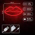 Neon LED-valo LIPS punainen Lepakko + USB FLNE08 Forever Light
