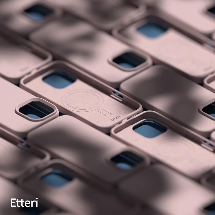 Etteri Silicone Mag kotelo iPhone 16 Prolle 6,3" vaaleanpunainen