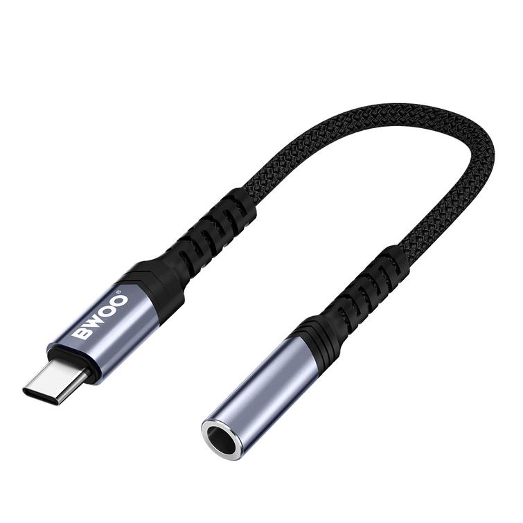 BWOO-sovitin AUX 3.5mm - USB-C musta BZ47