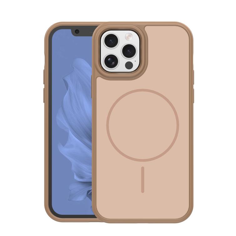 Frame Thin Mag -suojakuori iPhone 12 / 12 Pro 6,1":lle, ruskea