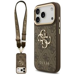 Guess 4G Big 4G Classic Logo Big Strap Metal Buttons -suojakuori iPhone 17 Prolle, ruskea