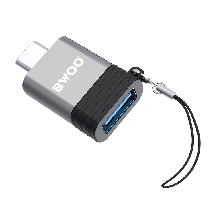 BWOO-sovitin USB - USB-C harmaa OTG BZ-35