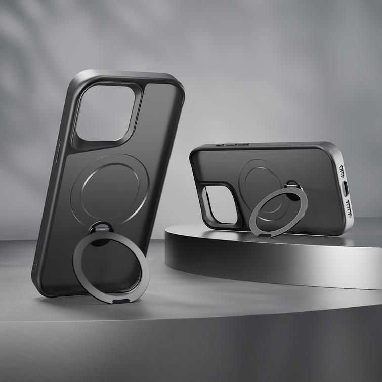 Etteri Matt Mag Ring suojakuori iPhone 15 Prolle 6,1" musta