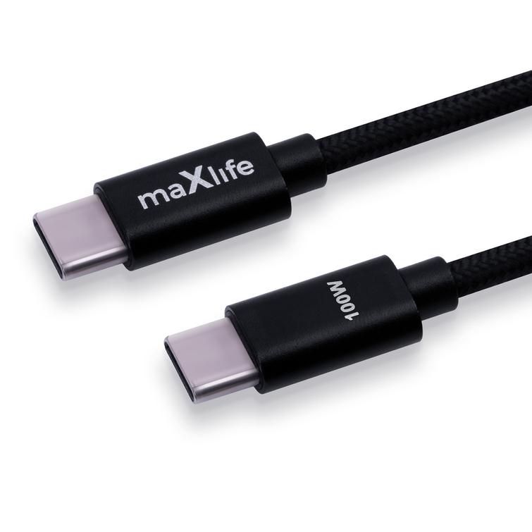 Maxlife MXUC-12 kaapeli USB-C - USB-C 1,0 m 100W musta