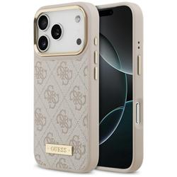 Guess 4G Logo Plate MagSafe -suojakuori iPhone 17 Prolle, pinkki