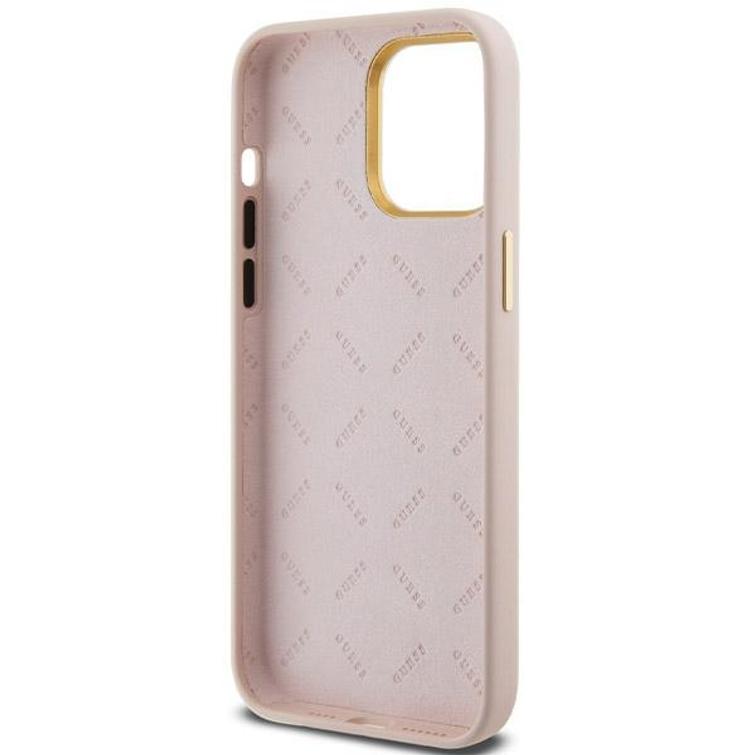 Guess iPhone 15 Pro 6,1" suojakuori GUHCP15LSMBSLP pinkki HC SILICONE SCRIPT METAL LOGO & FRAME