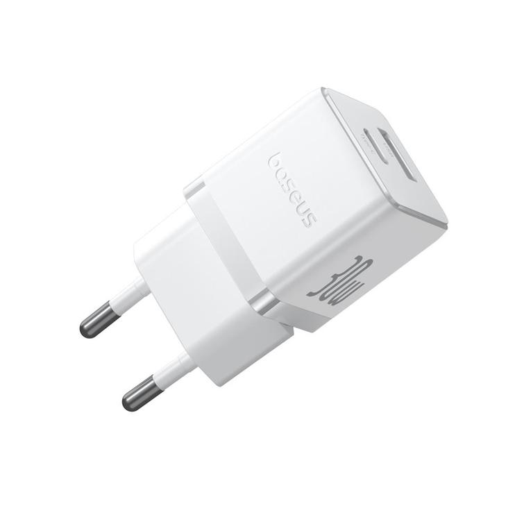 Baseus Palm Fast Charger Wall Charger 30W USB-C USB-A EU Moon White