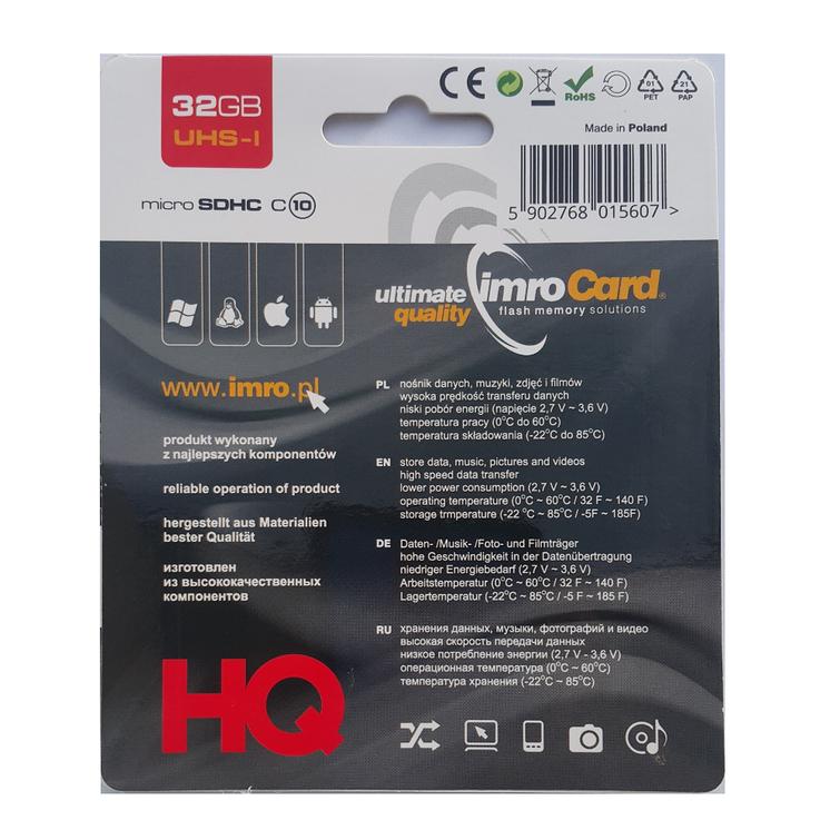 Imro MicroSD 32GB luokka 10 | UHS-I