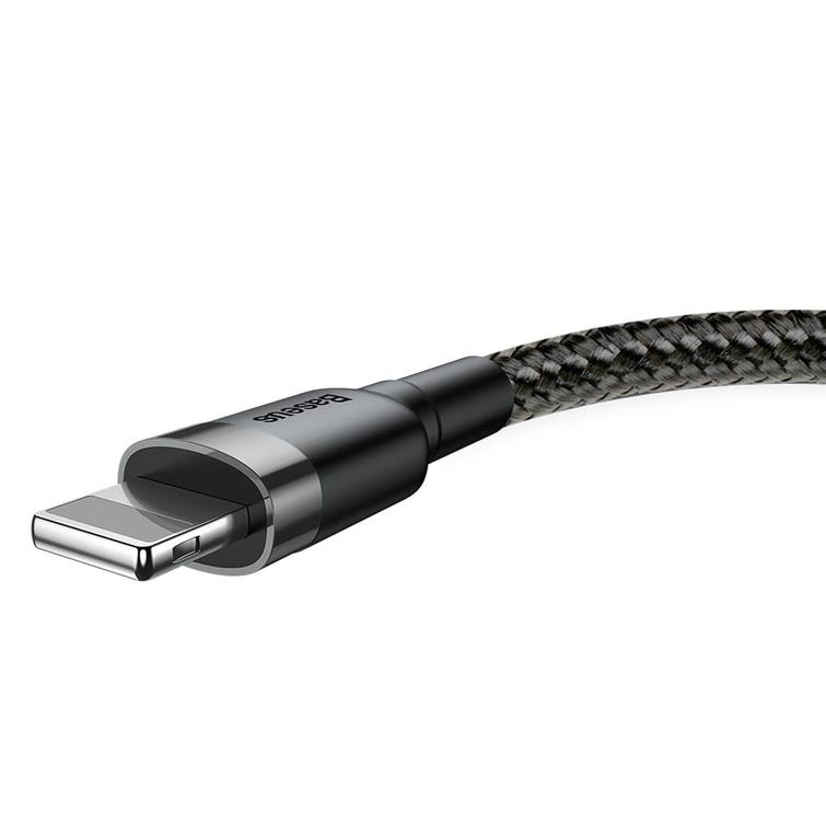 Baseus Cafule USB-Lightning-kaapeli 1,0 m 2,4A harmaanmusta
