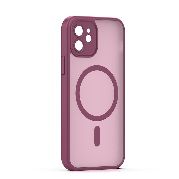 Mag Matt case for iPhone 12 6,1" maroon camera protection