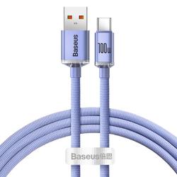Baseus-kaapeli Crystal Shine USB - USB-C 1,2 m 100W violetti