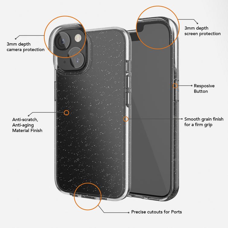 Ruma kuminen Vogue-suojakuori iPhone 13 Pro 6,1":lle, musta