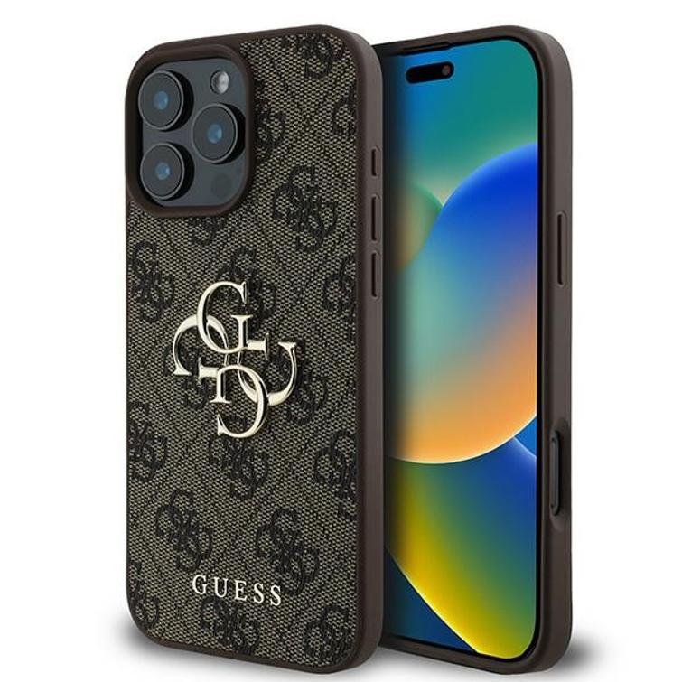 Guess iPhone 16 Pro 6,3" suojakuori GUHCP16L4GMGBR 4G:lle, iso logo, ruskea