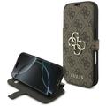 Guess Book 4G Metallinen Logo Suojakuori iPhone 17 Prolle, ruskea
