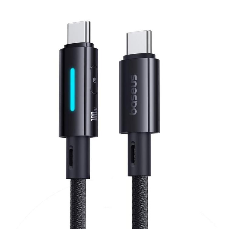 Baseus Lit -kaapeli USB-C - USB-C 2m 100W Kosminen musta