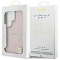 Guess case Saffiano Peony Embossed Ring MagSafe for Samsung Galaxy S26 Ultra pink