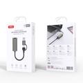 XO-sovitin HUB HUB018 2w1 USB-USB-C - RJ45 harmaa