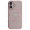 Guess HC MagSafe IML Glitter Circle -suojakuori iPhone 16 6,1":lle, pinkki