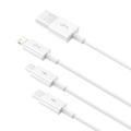 Baseus-kaapeli 3in1 Superior USB - Lightning + USB-C + microUSB 1,5 m 3,5A valkoinen