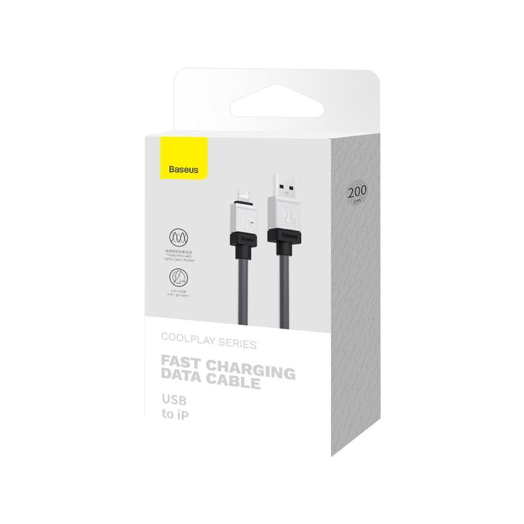 Baseus CoolPlay USB-Lightning-kaapeli 2m 2,4A musta