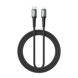 BWOO Punottu USB-C-kaapeli - Lightning 3m 30W musta