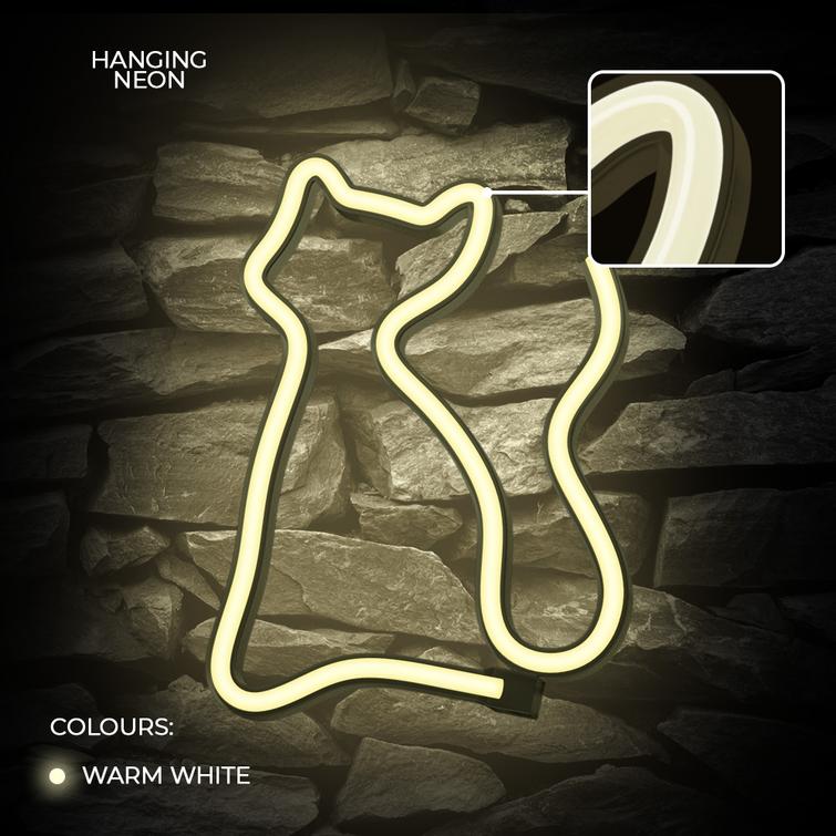 Neon LED -valo CAT lämmin valkoinen Lepakko + USB FLNE03 Forever Light