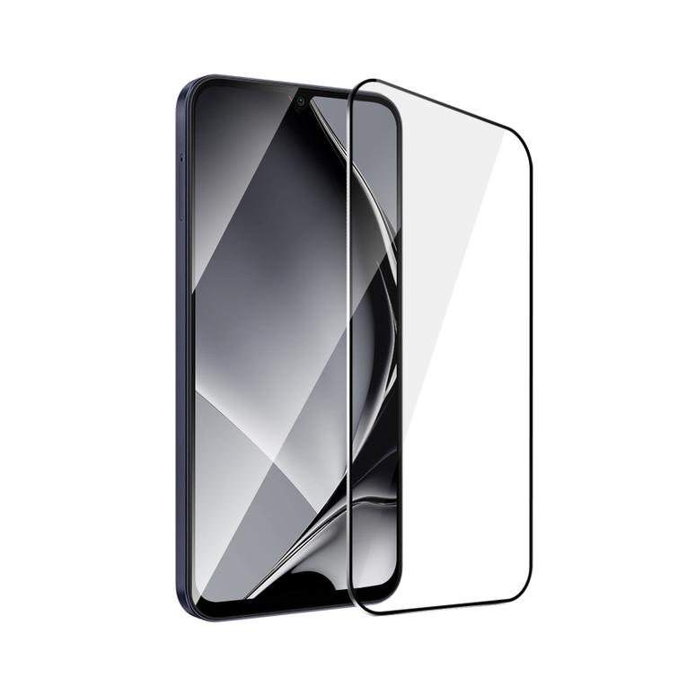 Karkaistusta lasista valmistettu metallikehys Samsung Galaxy A24 4G / A25 5G:lle, musta kehys