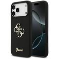 Guess Silicone Big 4G Script case for iPhone 17 Pro Max black