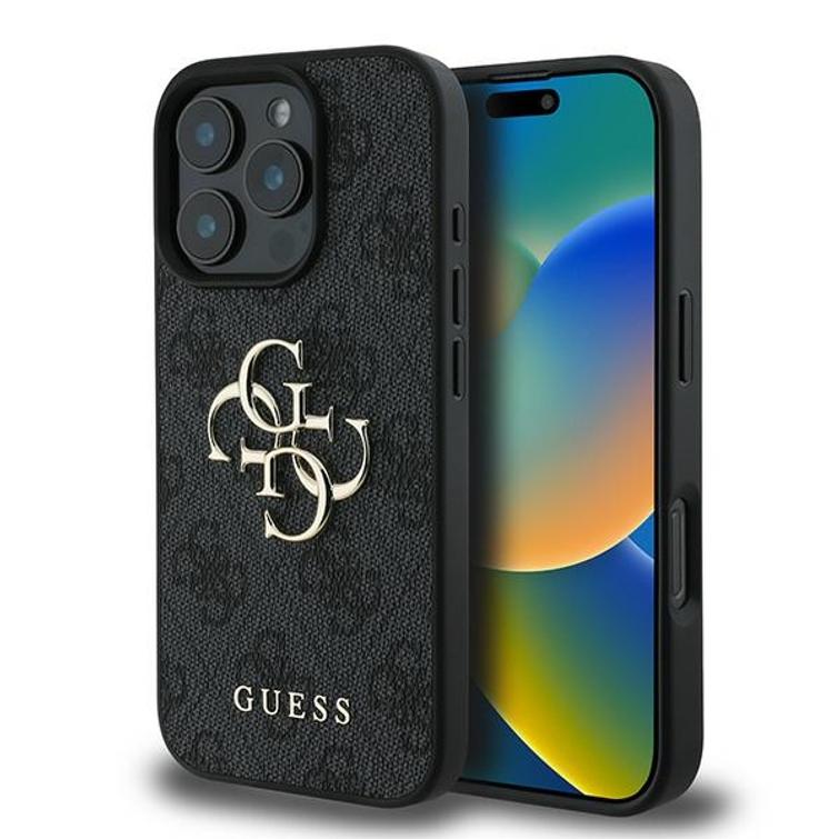 Guess iPhone 16 Pro 6,3" suojakuori GUHCP16L4GMGGR 4G:lle, iso logo, musta