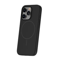 Silikoninen ohut Mag-suojakuori iPhone 16 Pro 6,3":lle, musta