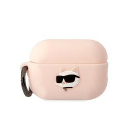 Karl Lagerfeld Airpods Pro 2 -kuulokkeiden suojakuori KLAP2RUNCHP, pinkki, 3D-silikoni NFT Karl