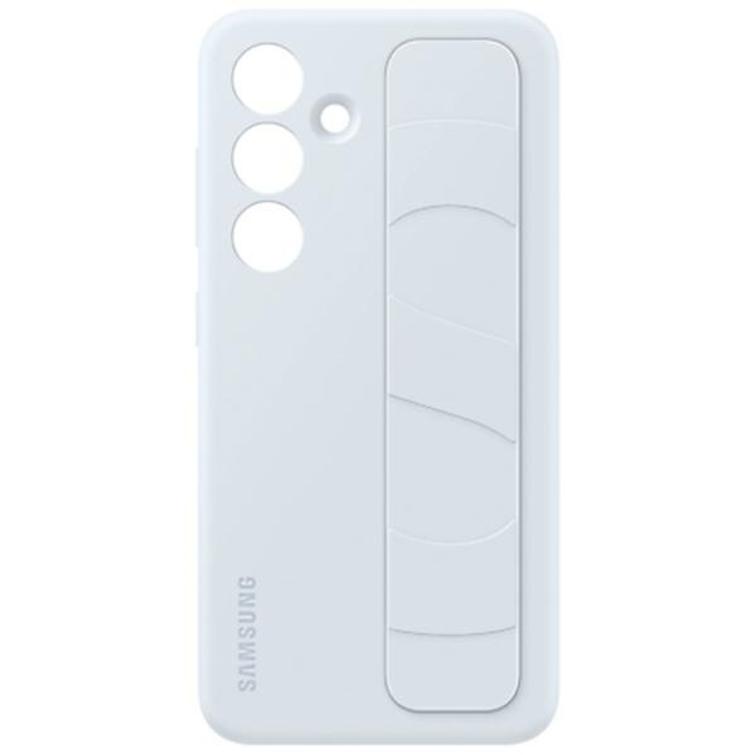 Samsungin pystyssä pysyvä suojakuori Samsung Galaxy S24:lle vaaleansininen